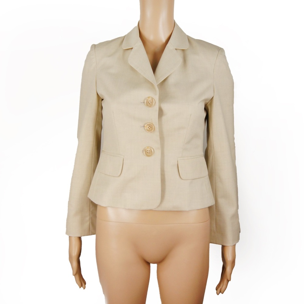 Robert Rodriguez Classic Cream Beige Button Up Blazer Jacket